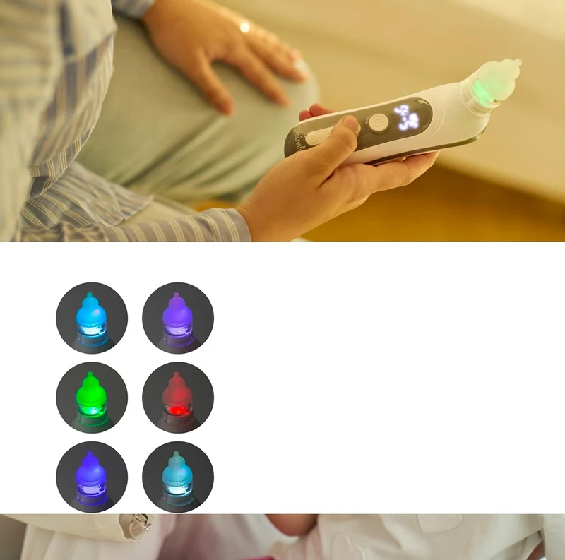 NUVITA aspirator do nosa z lampką i muzyką + 3 końcówki, etui i pęseta