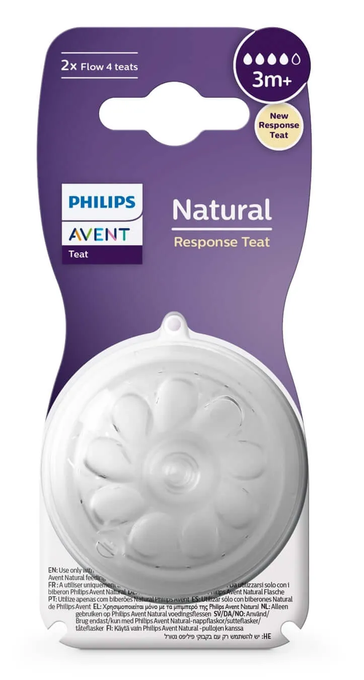 Philips Avent Natural Response smoczki Flow 4 3m+ x2