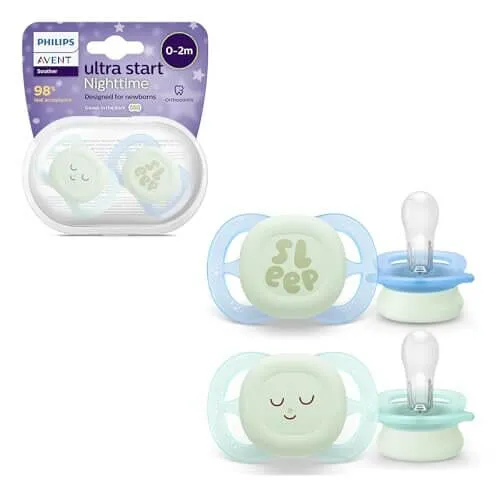 Philips Avent Ultra Start Night smoczki 0-2m x2