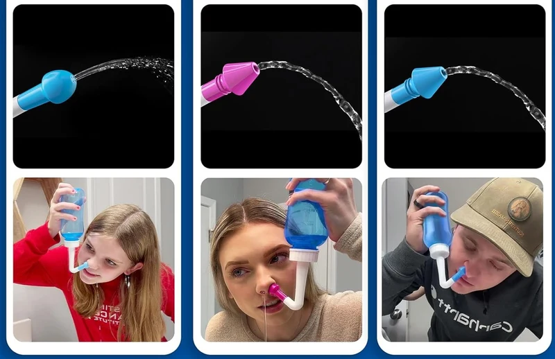 MAOEVER Nasal 300 irygator do nosa dla dzieci i dorosłych 3 końcówki 300 ml