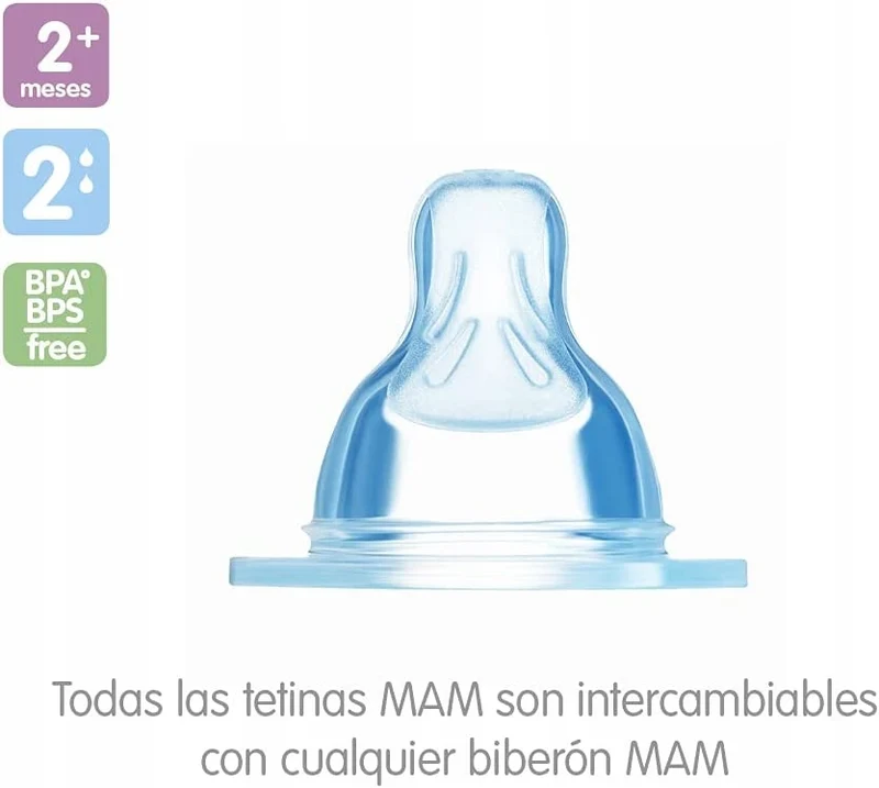 MAM SkinSoft smoczek do butelki x2 2m+ przepływ 2