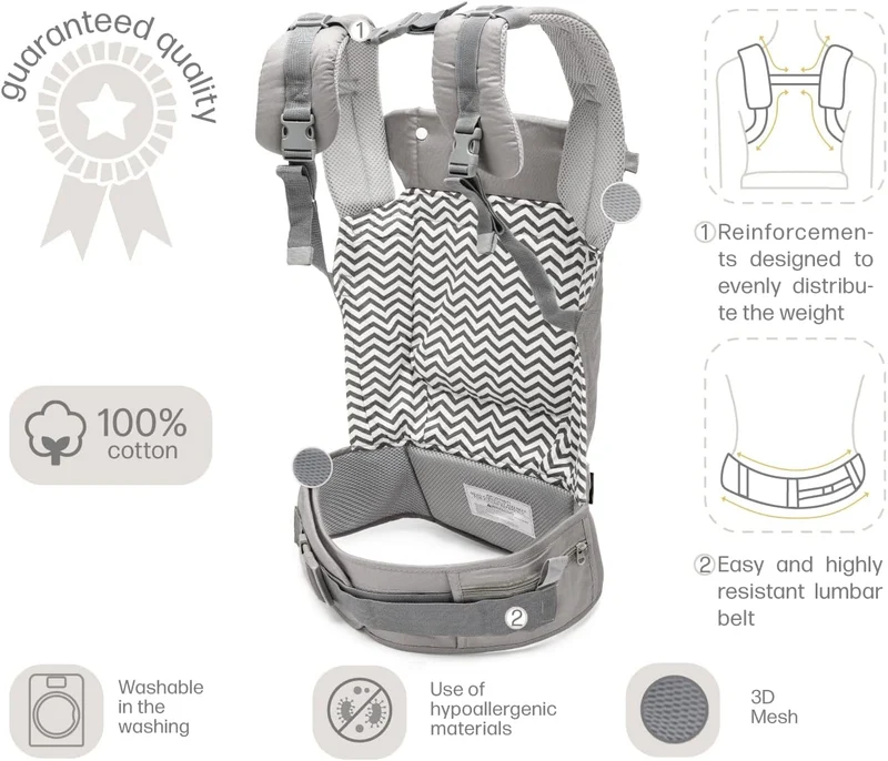 EBRAINIT nosidełko ergonomiczne z siateczką od 4msc do 20kg