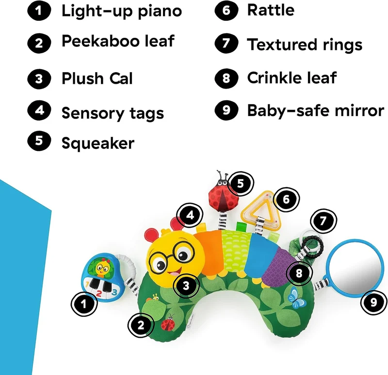 BABY EINSTEIN poduszka do zabawy na brzuszku gąsienica 0+