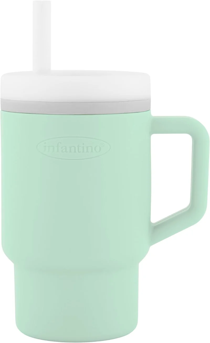 INFANTINO My 1st Tumbler silikonowy kubek niekapek z ustnikiem 266 ml 6 m+