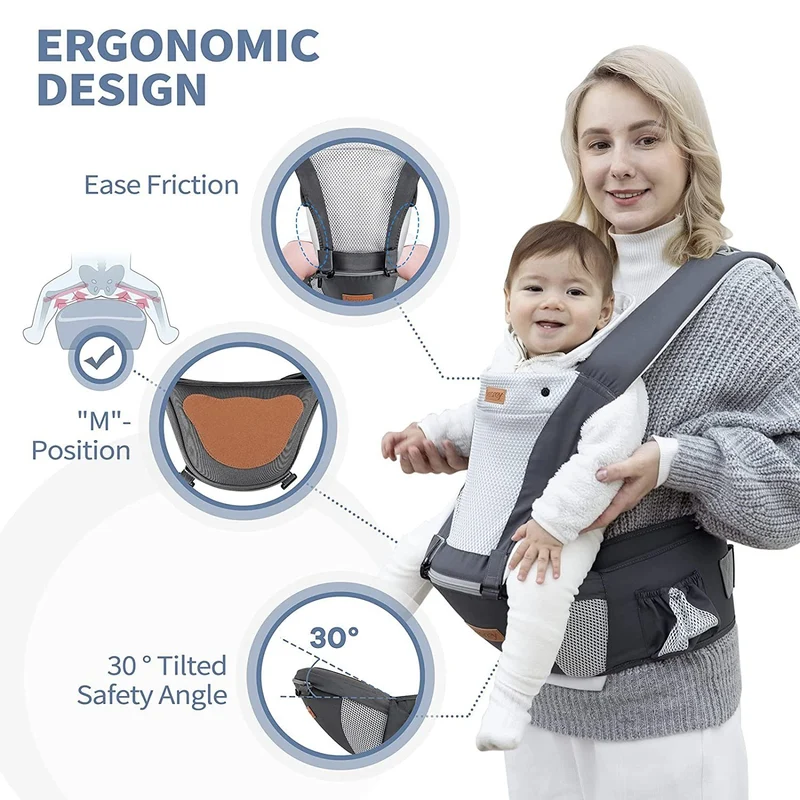 BESREY nosidełko ergonomiczne z siedziskiem biodrowym 6w1