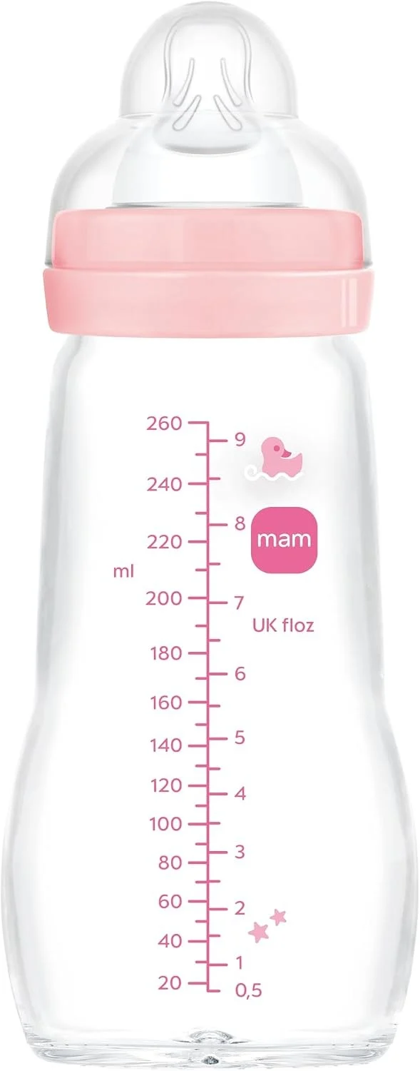 MAM Feel Good butelka szklana 260 ml smoczek 2 średni przepływ 2 m+ KACZKA