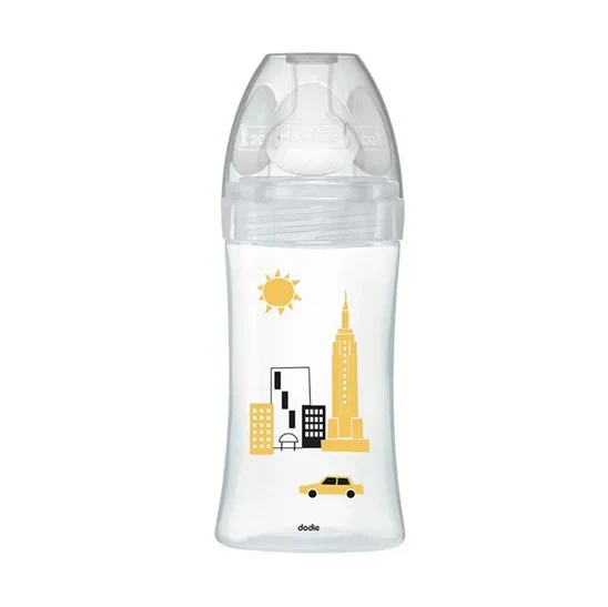 DODIE Sensation+ NOWY JORK szklana butelka 270 ml 0-6 m smoczek 2 średni przepływ