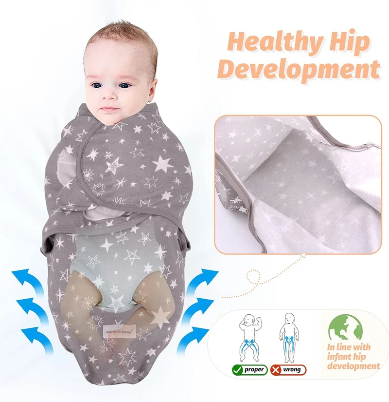 MIRACLE BABY otulacz śpiworek 0-3 msc x3