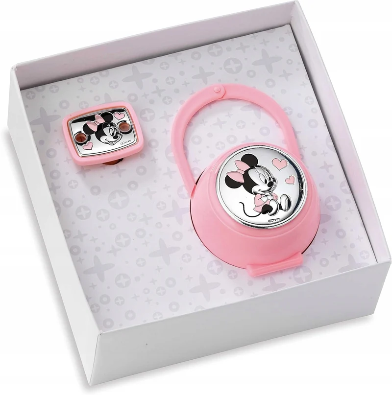 VALENTI DISNEY Minnie etui na smoczek + łańcuszek powłoka PVD (srebro)