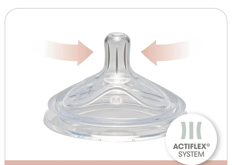 NIP First Moment butelka ze smoczkiem rozmiar M średni przepływ 270 ml ACTIFLEX