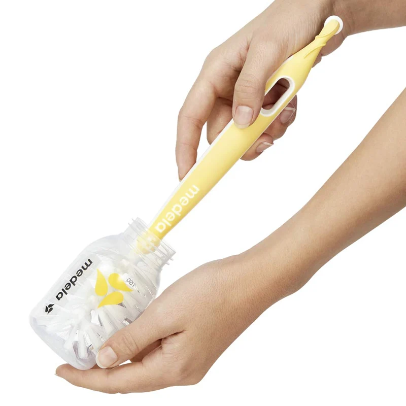 MEDELA 2w1 szczotka do czyszczenia smoczków i butelek 30 cm + podstawka