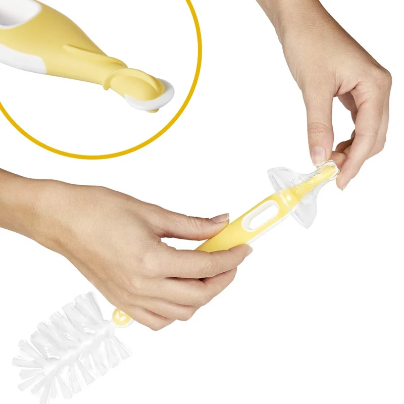 MEDELA 2w1 szczotka do czyszczenia smoczków i butelek 30 cm + podstawka