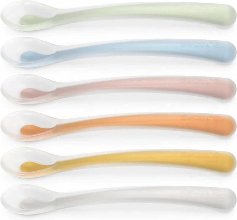 SUAVINEX Selection elastyczna łyżeczka silikonowa 16 cm 4 m+ różowa