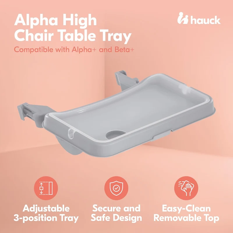 HAUCK Alpha Tray Grey dodatkowa tacka blat do krzesełka