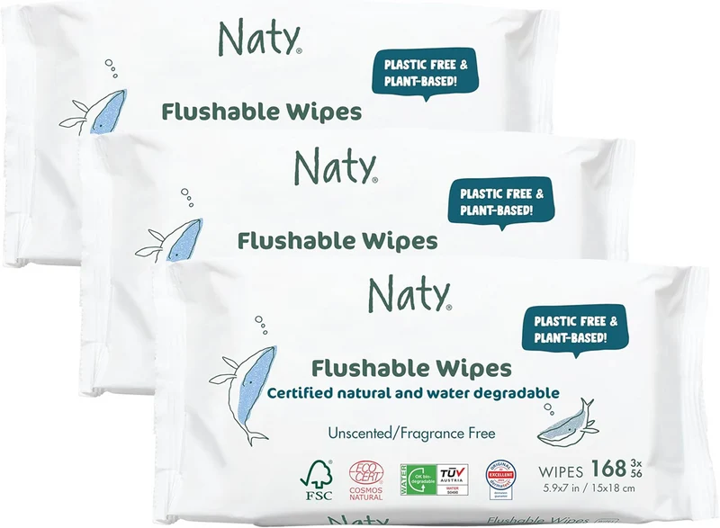ECO BY NATY chusteczki nawilżane 3 x 56 spłukiwalne kompostowalne