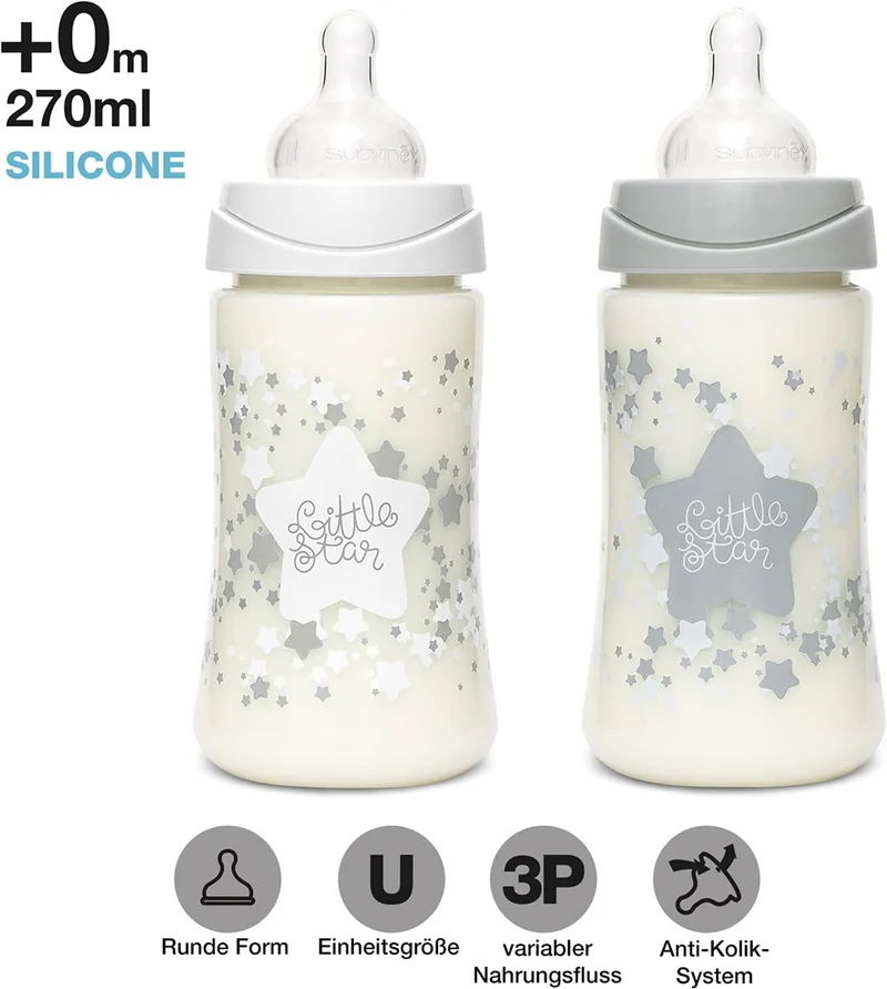 SUAVINEX My First Set zestaw startowy butelek + smoczek 5el. 0msc+