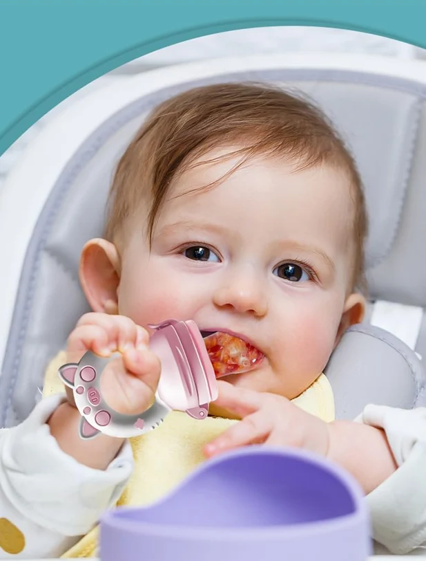 KAIYINGXIN gryzak podajnik na owoce dla dzieci 3-24 m 2 sztuki 2 ustniki