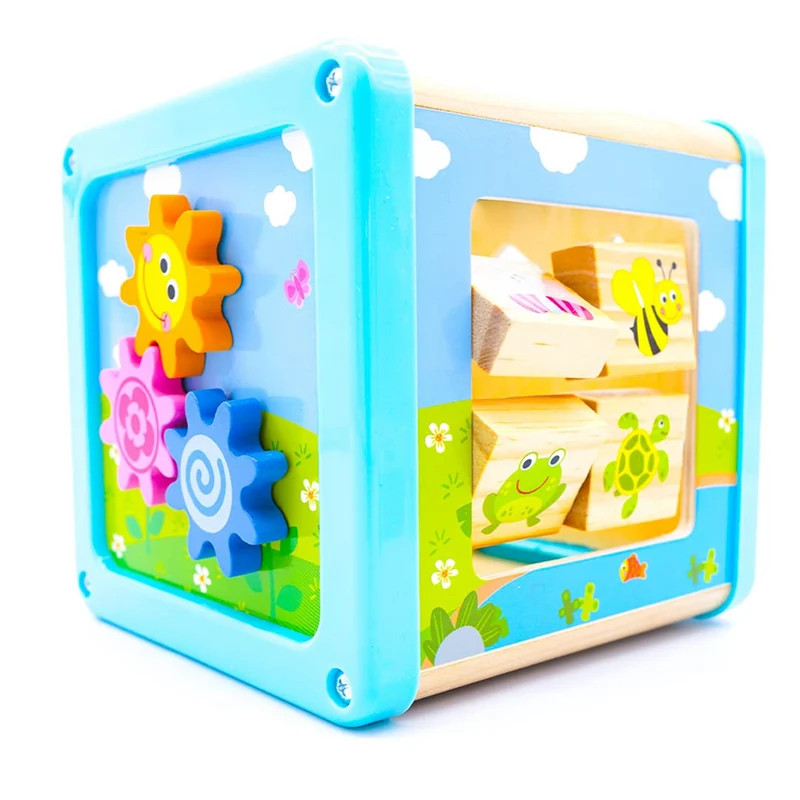 LOTTI & WILL Play Cube drewniana kostka wielofunkcyjna do zabawy 18 m+
