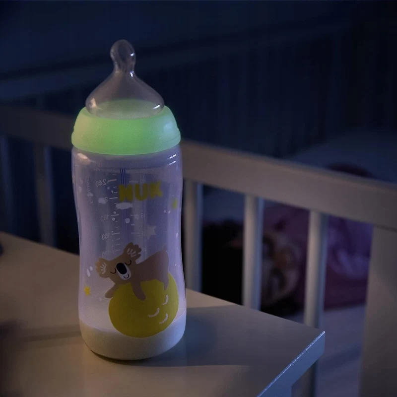 NUK NIGHT zestaw butelek 2x 300 ml KONTROLA TEMP.