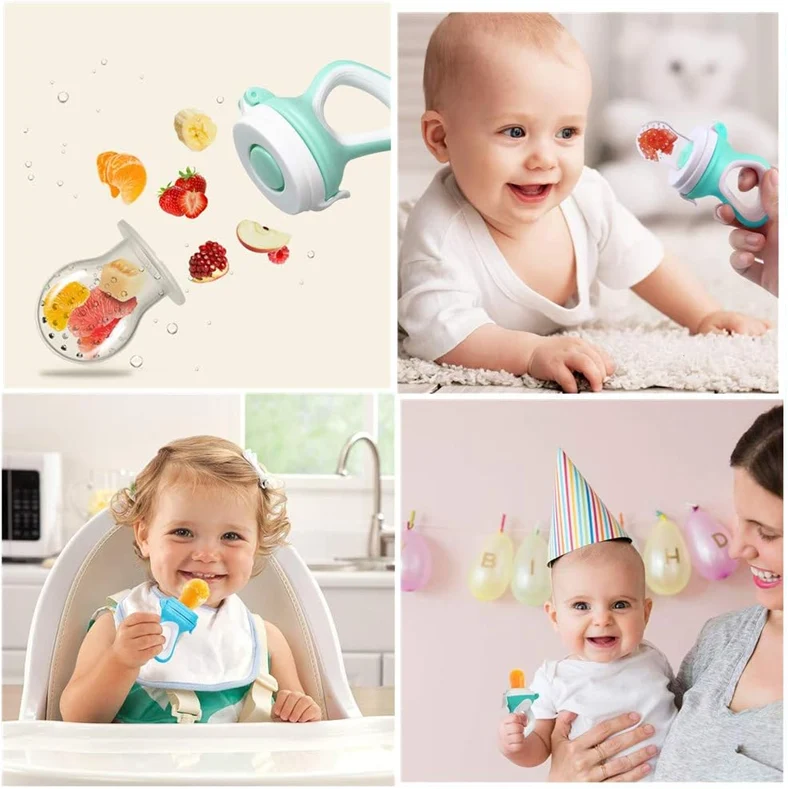 MELARQT gryzak podajnik na owoce dla dzieci 3-12m 2 sztuki 6 ustników