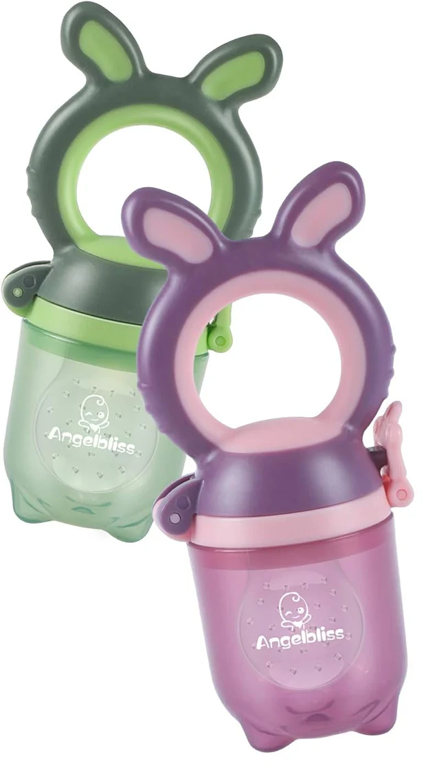 ANGELBLISS gryzak podajnik na owoce dla dzieci 3-12m 2 sztuki 6 ustników