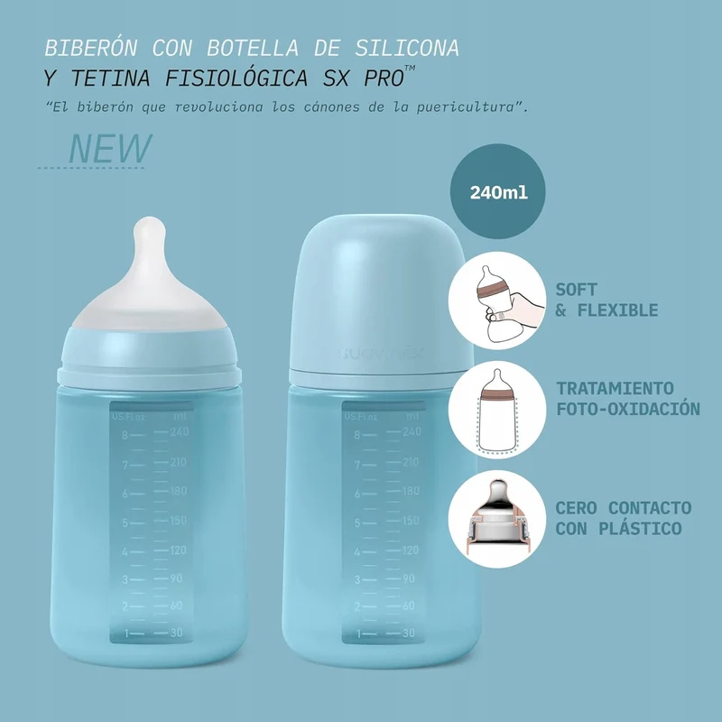 SUAVINEX SELECTION butelka ze smoczkiem symetrycznym SX PRO 240ml 3m+