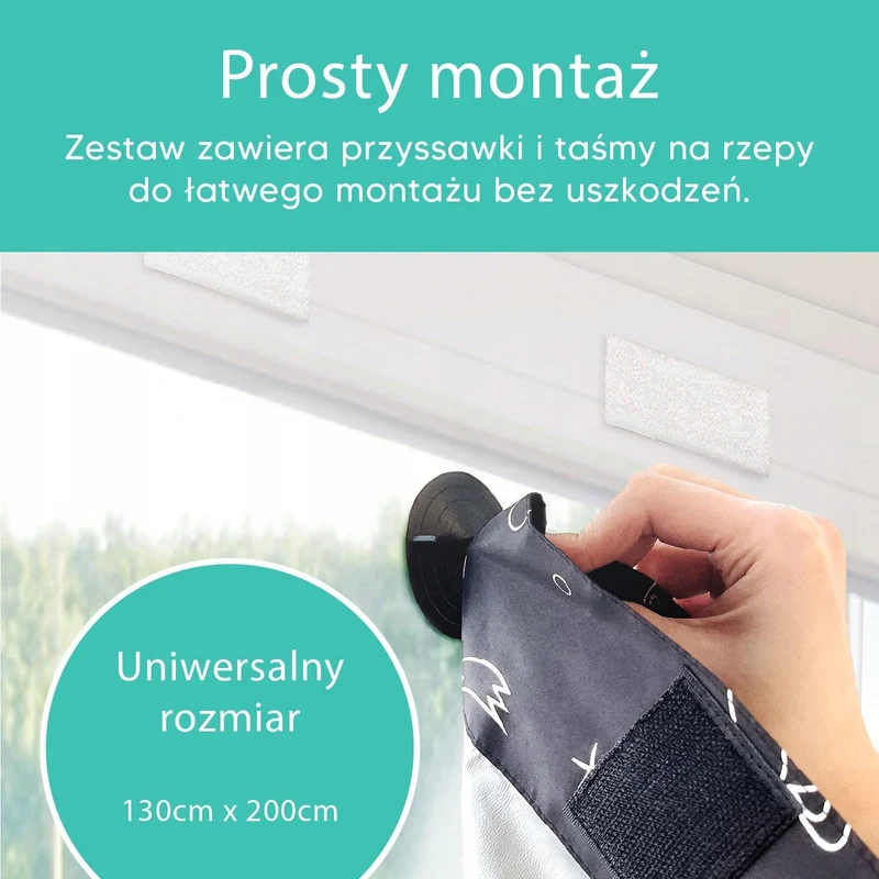 ROLETA zaciemniająca z przyssawkami 130x200
