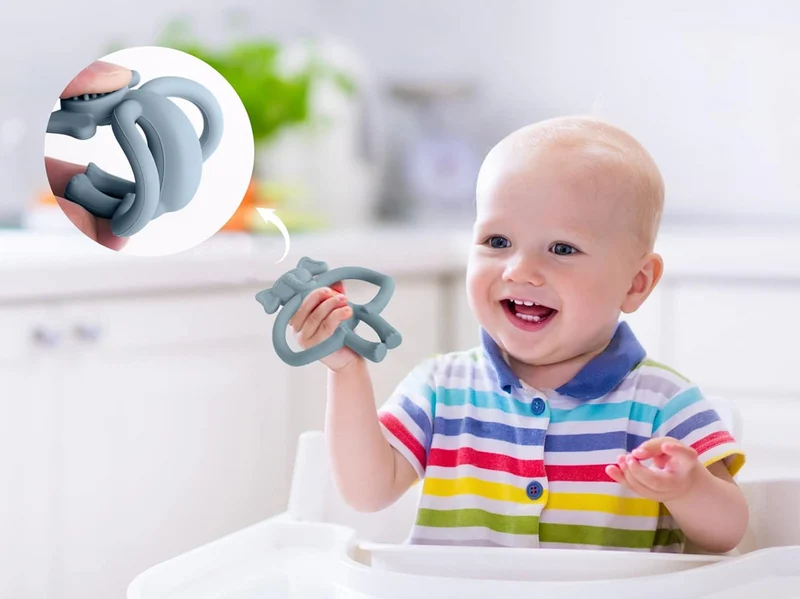 VICLOON silikonowe gryzaki masujące 3 m+ SŁONIE 2 sztuki