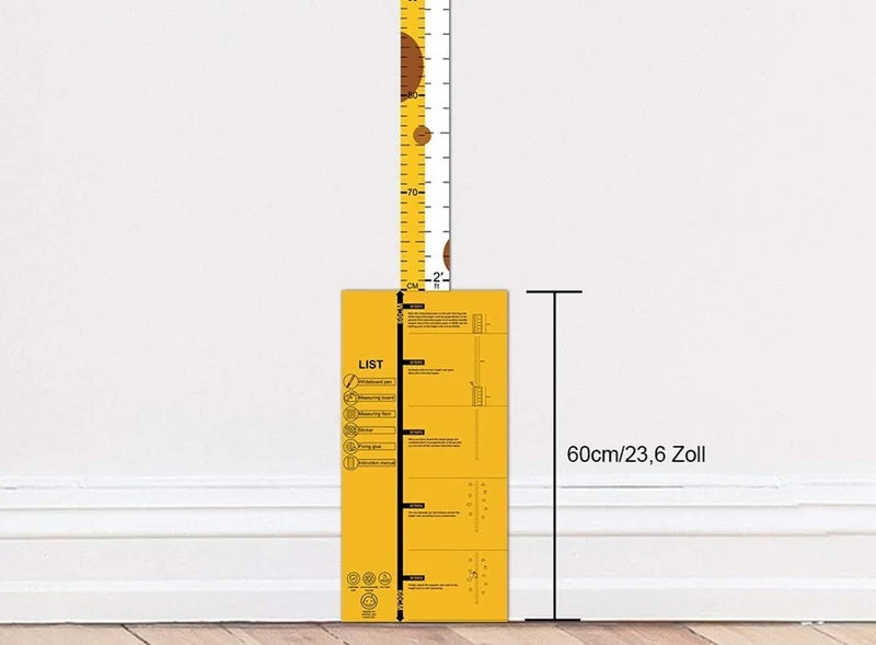 DUOUPA miarka wzrostu z przesuwaną głową ŻYRAFY 180 cm + naklejki na ścianę