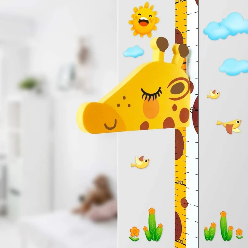 DUOUPA miarka wzrostu z przesuwaną głową ŻYRAFY 180 cm + naklejki na ścianę