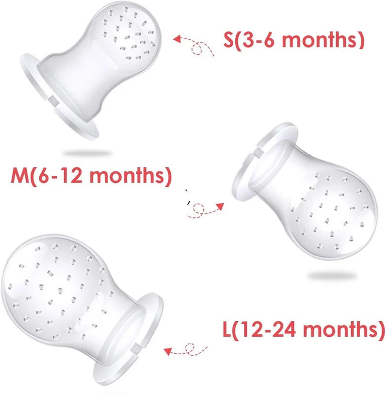 ANGELBLISS gryzak podajnik na owoce dla dzieci 3-12m 2 sztuki 6 ustników