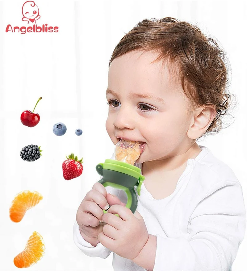 ANGELBLISS gryzak podajnik na owoce dla dzieci 3-12m 2 sztuki 6 ustników