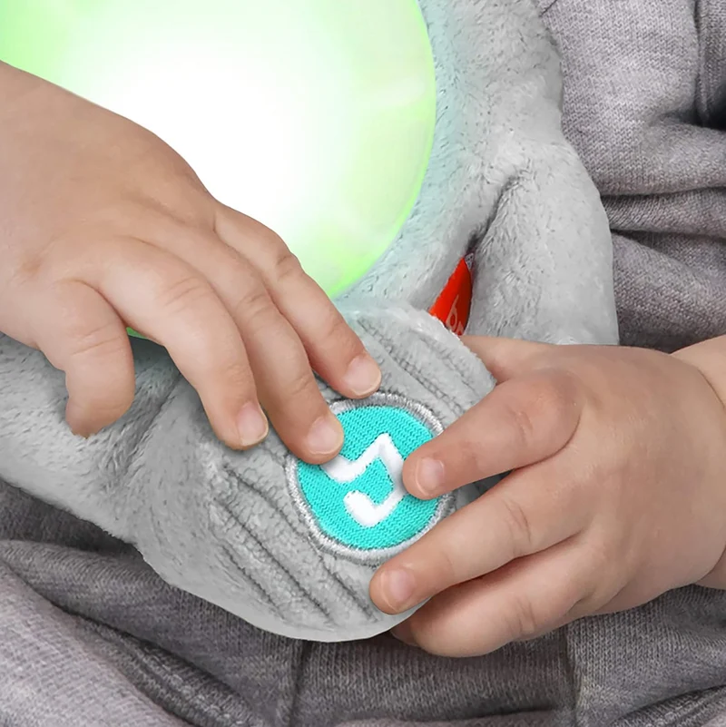 BRIGHT STARTS Huge-a-bye-Baby interaktywny słoń z muzyką i światłami 20 cm