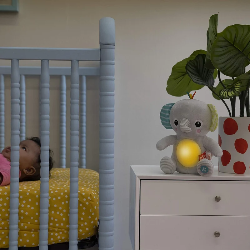 BRIGHT STARTS Huge-a-bye-Baby interaktywny słoń z muzyką i światłami 20 cm