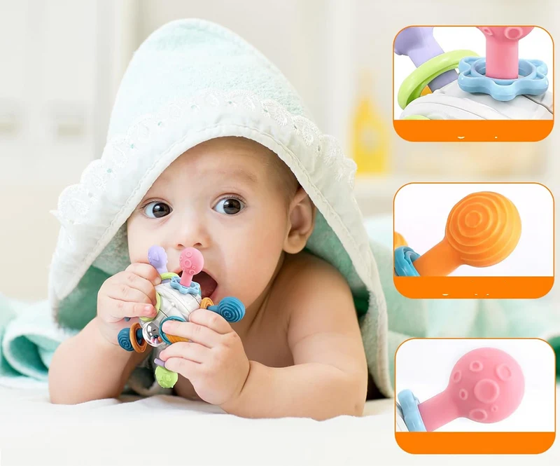 MIUZIFUN Teether Ball kula sensoryczna gryzak 10,5 cm