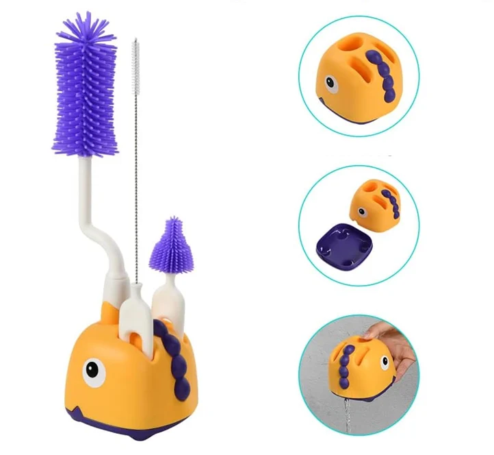 VICLOON 3w1 silikonowe szczotki do czyszczenia butelek smoczków słomek 32cm