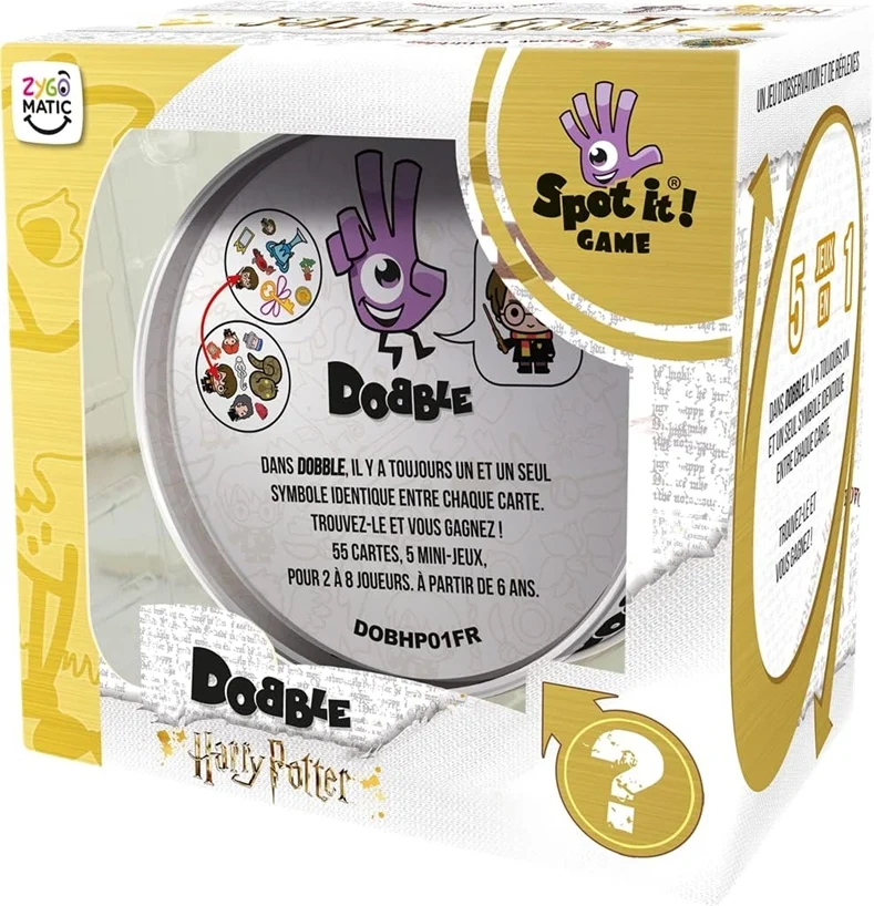 ZYGOMATIC Dobble 55 kart + metalowe pudełko HARRY POTTER