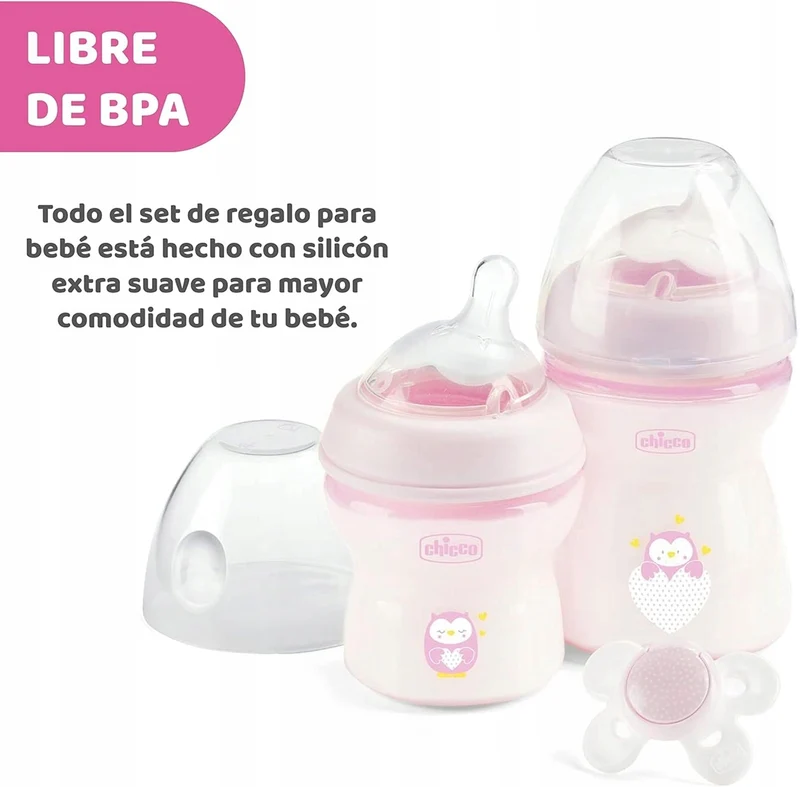 CHICCO zestaw NaturalFeeling butelka 150 250 ml + smoczek 0+