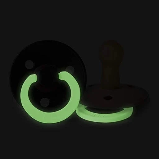 BIBS COLOUR GLOW smoczki uspokajające 2pack kauczuk 18-36 msc ŚWIECĄ