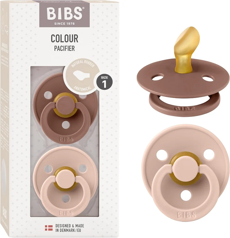 BIBS COLOUR smoczki uspokajające 2pack kauczuk 0-6msc ANATOMICZNE