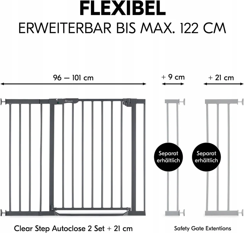 HAUCK Clear Step bramka schodowa montowana bezinwazyjnie 96-101