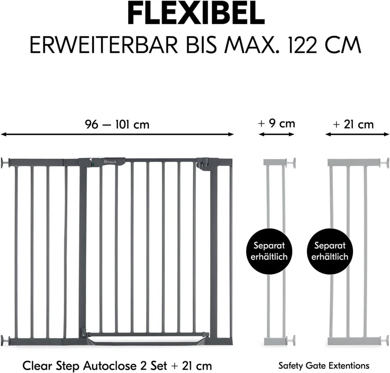 HAUCK Clear Step bramka schodowa montowana bezinwazyjnie 96-101