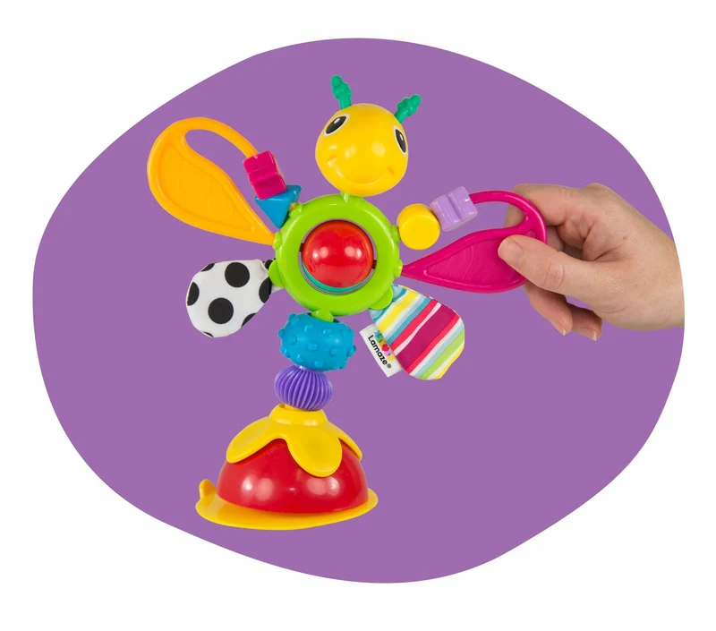 LAMAZE zabawka sensoryczna grzechotka z przyssawką 6m+