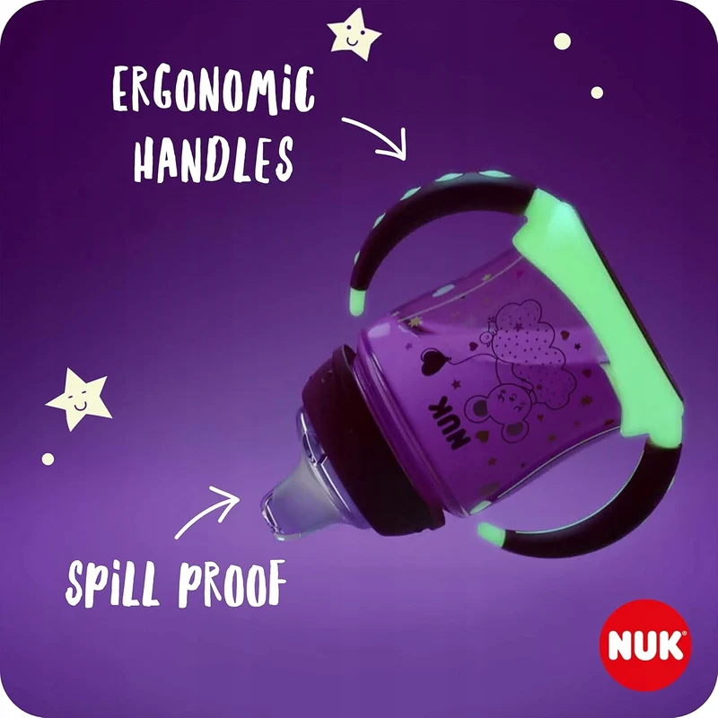 NUK Learner Cup KUBEK 150 ml wskaźnik temperatury ŚWIECI W CIEMNOŚCI