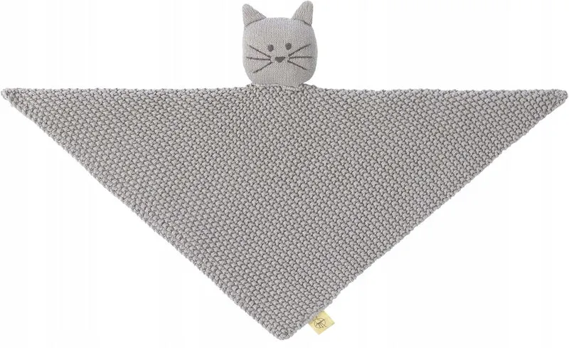 LASSIG Little Chums dzianinowy komforter przytulanka KOT 26 cm