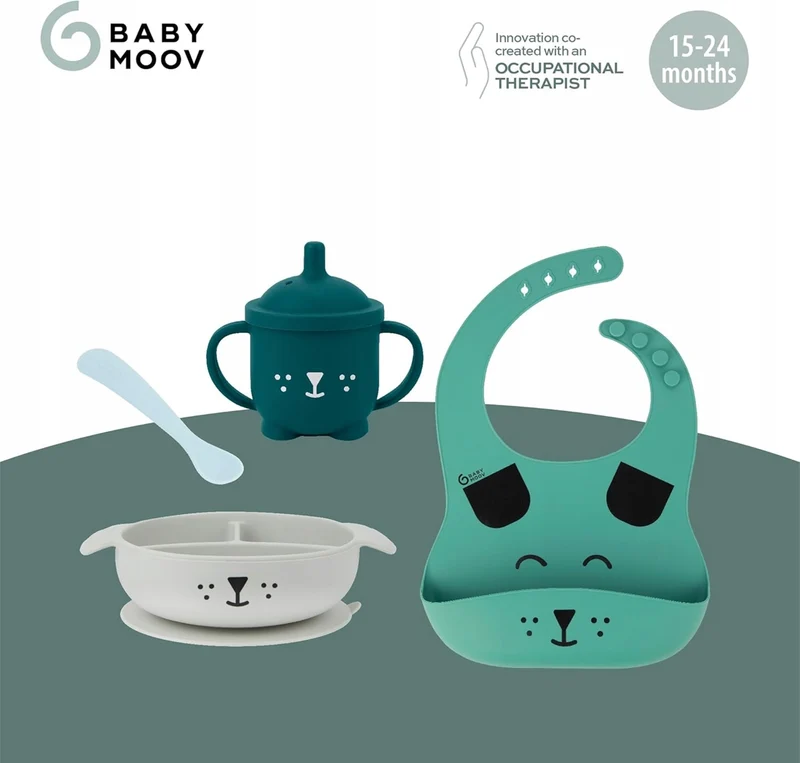 BABYMOOV LEARN'ISY zestaw naczyń 15-24msc silikon