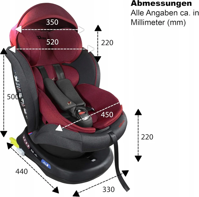XOMAX S64 fotelik samochodowy obrót 360 gr 0/1/2/3 ISOFIX
