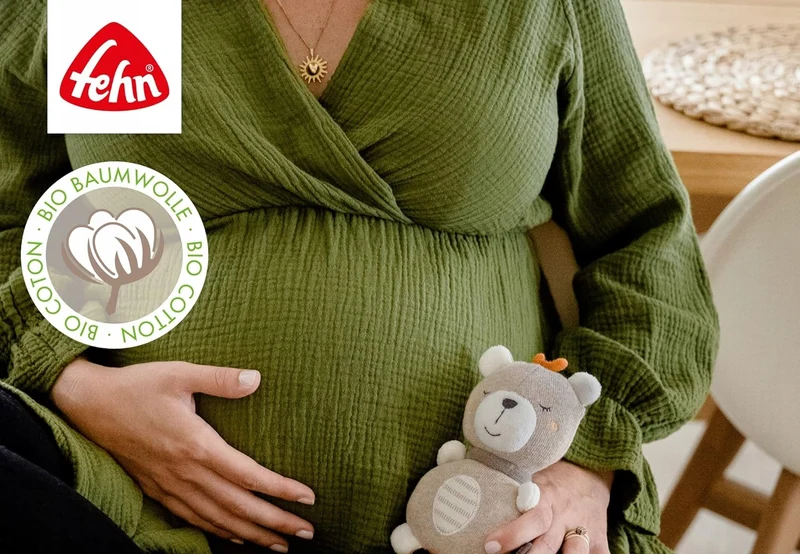 FEHN Natur przytulanka z bawełny organicznej z pozytywką 19 cm