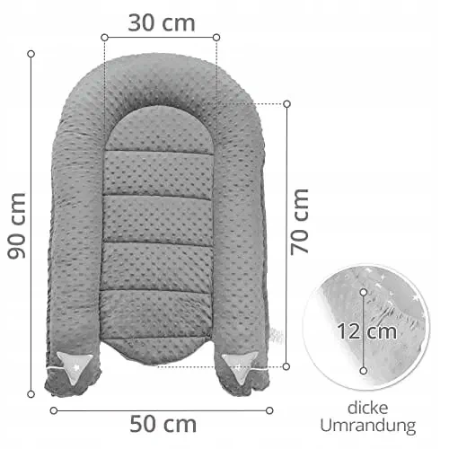 TOTSY BABY kokon niemowlęcy gniazdo 90 x 50 minky