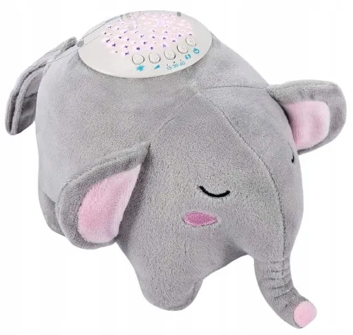 MOMCOZY przytulanka projektor gwiazd 15 melodii i dźwięków 13x19 cm SŁOŃ
